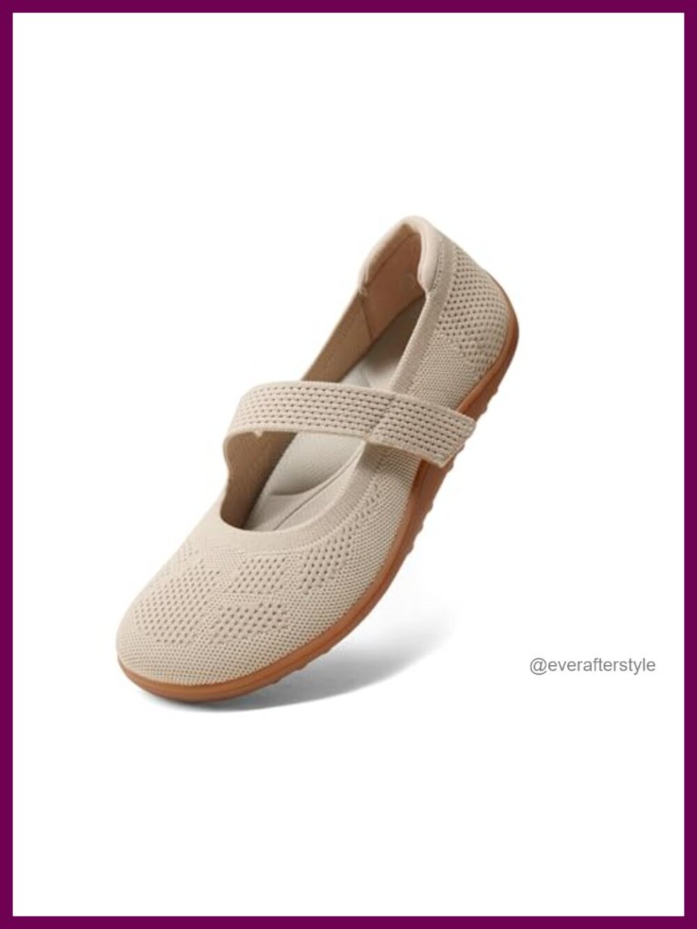 Wide Toe Box Flats Women Mary Jane Knit Washable Comfortable Slip On Ballet Flat